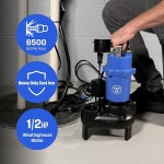 웨스팅하우스 1/2 HP 잠수식 하수 배출 펌프 주철 115V 6500 GPH 자동 수직 부유 스위치 섬프 분지용 지하 주거용 하수 2인치 NPT : 더바이웨이