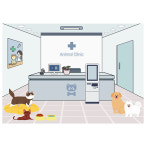 동물병원현수막 어린이집 병원놀이 직업체험 포토존 현수막 140x100cm 53번 : 키즈나래디자인