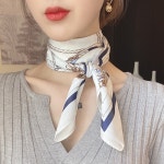 실크 스카프 봄 타월 여름 목도리 여행 간절기 롱 얇은 여성 소재 머플러 쉬폰 A 70cm : 찐쀼