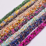 1x2mm면 처리 된 크리스탈 유리 구슬 반짝 이는 작은 씨앗 Rondelle 스페이서 비즈 보석 만들기 DIY 목걸이 : 올인원글로벌