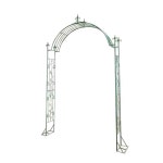 철제 아치형 대문 정원 울타리 넝쿨 지지대 장미아치 창문 아치 복고풍 녹색 150X20X239CM : 지니구락부