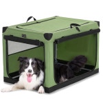 PETSFIT 소프트 도그 상자, 트래블 상자 - 36인치 경량, 간편한 설정, 견고한 휴대용 3개의 메쉬 도어가 있는 조절 가능한 프레임, 부드러운... 