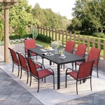 78 금속 데크 직사각형 테이블 야외 잔디밭용 식탁 정원 인치 Bla : 엘로니아