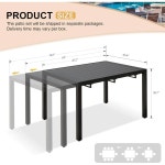 78 금속 데크 직사각형 테이블 야외 잔디밭용 식탁 정원 인치 Bla : 엘로니아