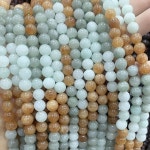 혼합 버마 옥 칼세도니 천연석, 둥근 다색 비즈, 쥬얼리 제작, DIY 팔찌 목걸이 액세서리, 6, 8, 10M : 진유무역