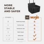 우글로 엑스트라 스테이블 도그 카시트 - 중형견용 강화 시트, 방수, 블랙, 스트랩 4개 Small Beige : 코지월드-샵