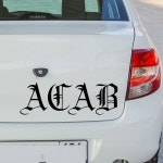 HZX 텍스트 ACAB 자동차 스티커 비닐 데칼 방수 스티커 자동차 바디 후면 : 월드와이드바잉