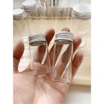 밀폐유리병 투명 높은 붕규산 휴대용 밀봉 분리 90ml 25ml 50ml 캡 액체 작은 알루미늄 샘플 초미니 25ml 1매입 누수방지 패드만 증정... 
