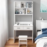 700책상 원룸 책꽂이 책상 선반 대학생 인테리어 600 원목 화이트 원목 60cm 화이트 : DPR