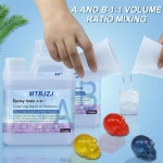 MTBJZJ 패스트 큐어 에폭시 - 디몰드) 키트 클리어 수지 0.6갤런(4시간 크리스탈 : 글로벌퓨처픽