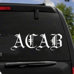 HZX 텍스트 ACAB 자동차 스티커 비닐 데칼 방수 스티커 자동차 바디 후면 : 월드와이드바잉