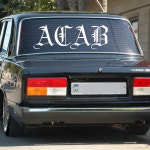 HZX 텍스트 ACAB 자동차 스티커 비닐 데칼 방수 스티커 자동차 바디 후면 : 월드와이드바잉