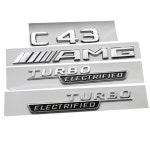 메르세데스 벤츠 24 C 클래스 AMG 43 로고 터보 전기 측코튼 라벨 테일 엠블럼 : 아델스스토어