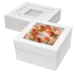 미플릿 14X14X6 인치 케이크 박스 10개 티어 케이크용 베이커리 14 화이트 대형 골판지 결혼식, 생일, 파티용 뚜껑이 있는 용기 포장 : 하운모어