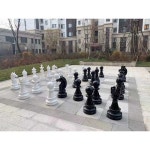 대형 체스 공원 카페 체스말 실외 체스판 펜션 대리석 광장 호텔 접이식 테이블 보드 소형 1 흰색 : meflo