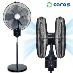 캐로스 양방향 선풍기 키큰 키높이 360도회전 듀얼헤드 양면 거실 대형 50cm(20인치) : 캐로스