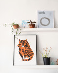 [소포빌라] Léa Maupetit Tiger Print (A3 사이즈) 레아모프티 집들이 선물 꽃그림 생일선물 : 소포빌라