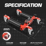 DNA 모터링 2pcs 자동차 휠 돌리 잭 세트 기계식 1250파운드 스케이트 9인치 차량 포지셔닝 타이어 수리 이동을 위한 래칭 풋 페달이... 