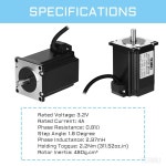 YEJMKJ NEMA 23 스테퍼 모터 80MM 바이폴라 4A 2NM 311 52OZ IN NEMA23 57 3D 프린터 8도 2상 4선 고토크 스텝 CNC 선반 라우터 25X2... 