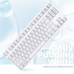 가츠 말랑 LED 화이트 푸딩 젤리 한글 실리콘 포인트 캐릭터 체리 독거미 반투명 투명키캡 : 몬스타기어