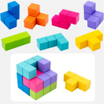 나무 큐브 퍼즐 두뇌 티저 IQ 논리 수학 퍼즐 사고 훈련 매직 소마 빌딩 블록 미스터리 교육 조기 완구 : 백호글로벌3