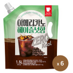 카페스위츠 아메리카노 헤이즐넛향 제로칼로리 1.5L x 6개 / 대용량 파우치 아이스 액상 커피 : 커피와문화