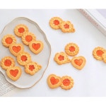 신산예 잼 쿠키 커터 4종 세트, 썸프린트 팝업 발렌타인데이 커터, 기념일, 생일, 약혼 및 발렌타인데이를 위한 플라워 하트 몰드, 결혼식... 