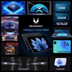 HPad6A 태블릿 안드로이드 14 옥타 코어 CPU G99 8GB(+12GB) Ram 256GB UFS2.2 태블릿 PC 지원 Widevine L1 Netflix : 프린스타43