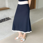 52522/쿨원단 배색 텐션스커트 : 주줌