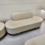 CH600 병원쇼파 대기실 로비 한의원 동물병원 인조가죽 패브릭 라운드형 소파제작 : 초이스소파