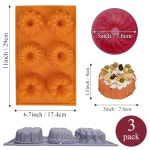 신산예 미니 번트 케이크 베이킹 팬, 6캐비티 실리콘 팬 논스틱, 컵케이크용 작은 몰드, 도넛, 콘브레드, 브라우니, 젤리(3가지 색상) : 루나마켓1