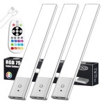 디오마트 언더 캐비닛 조명 79 LED 충전식 리모컨 포함 3팩 RGB 디밍블 옷장 계단 : 스텔라마