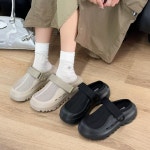 [G3344] 여성 블로퍼 플랫폼 샌들 발볼넓은 메쉬 통굽 슬리퍼 : 새로이클라쓰