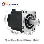 Lichuan 섬유 기계용 개방 루프 스텝퍼 모터, DC24V, 4.3, 6.0, 6.4, 6.9A, 스텝퍼, 8, 12, 16, 20N.m, 3 상 Nema42 : 도브도브샵