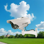 가짜 cctv 방범용 모형 문 앞 출입 현관 감시 돔 카메라 화이트 : skyseamall
