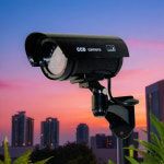 가짜 cctv 방범용 모형 문 앞 출입 현관 감시 돔 카메라 블랙 : skyseamall