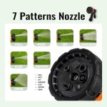 FEVONE 100피트 x 1/2인치 접이식 정원 호스 릴, 모든 길이 잠금 장치... 7개의 패턴 노즐, 3/4인치 NPT 피팅, 6 56피트 : 트웬티식스월드몰