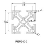 PEP3030 직각 프로파일 합금 알루미늄 브라켓 주문제작 커넥터 1M 2M : 오토메이션월드