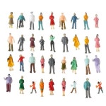 100PCS DIY 문자 서 사람들 혼합 색상 포즈 인물 모델 건물 승객 기차 풍경 모듬 된 장난감 : 스마트랩팩토리하남