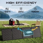 마베로 100W 휴대용 태양광 패널 100와트 접이식 충전기 발전소 USB DC 장치용 23 변환 효율 20V 출력 IP68 방수 기능 캠핑 야외 RV 흐림... 