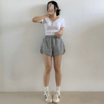 아우아(AUA) 돌핀 밴딩 숏팬츠 / 데일리 트레이닝 팬츠 숏, 그레이, L : 아우아AUA