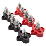 2 PCS 파워 분배 블록 트 M8 스터드 바 단자 레드 자동차 블랙 12v 양극 및 와이어 보트용 배터리 듀얼 세트 200a 버스 음극 마린 M6 싱글... 