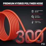 에어 호스 릴, 1.9CM(3/8인치) X 182.9M(66피트) 접이식 더블 암 및 자동 되감기 공기 압축기 최대 300PSI 툴 천장/벽 마운트용 1.8M(6피트)... 