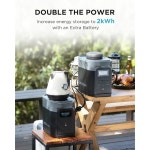 스마트 엑스트라 배터리장착 EF 에코플로우 휴대용 발전소 DELTA2 용량을 1024Wh에서 2048Wh로 확장 가정용 백업 비상 야외 캠핑용 태양광... 