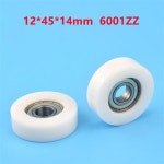 플라스틱 코팅 도르래 가이드 휠 플랫 롤러 베어링 6001ZZ 6001 POM 12x45x14mm 10 개 40 개 : 지산물류