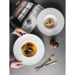 파스타볼 버블 접시 플레이트 파인다이닝 그릇 디쉬 레스토랑 밝은 흰색-9.5인치 /용량 200ml : 직구리프