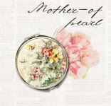 포미모어 미니 자개 손거울 나전칠기 휴대용 거울 70mm : 에스씨페페