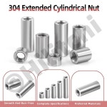 HILITCHI 28피스 M6 라운드 커넥터 너트 304 스테인리스 스틸 커플링 8MM 15MM 25MM 30MM 40MM 슬리브 로드 브래킷 기계 구조용 M6... 