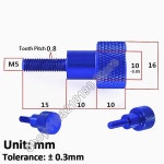 1/5Pcs 알루미늄 엄지 단계 나사 M5x15mm 알루미늄 합금 널링 헤드 손 엄지 나사 조이기 볼트 양극 처리 된 10 색 : 이십육플렉스