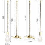 천장 팬 풀 체인 커넥터가 있는 13 6인치 세트 2 PCS 구슬 볼 황동 : 노블 아틀리에